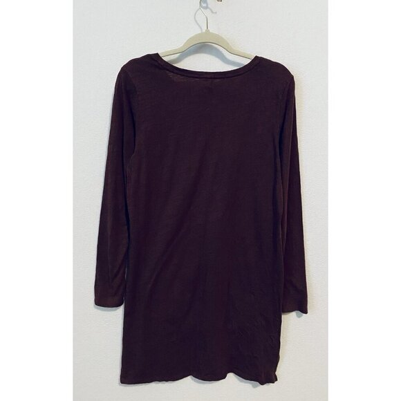 Peruvian Connection Top Womens Medium Maroon Slub Knit Tunic Side Slits Boho - Picture 4 of 7